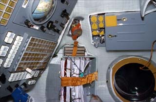 Interior views of the Soyuz. 